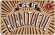 chipotle life is burritoful gift card